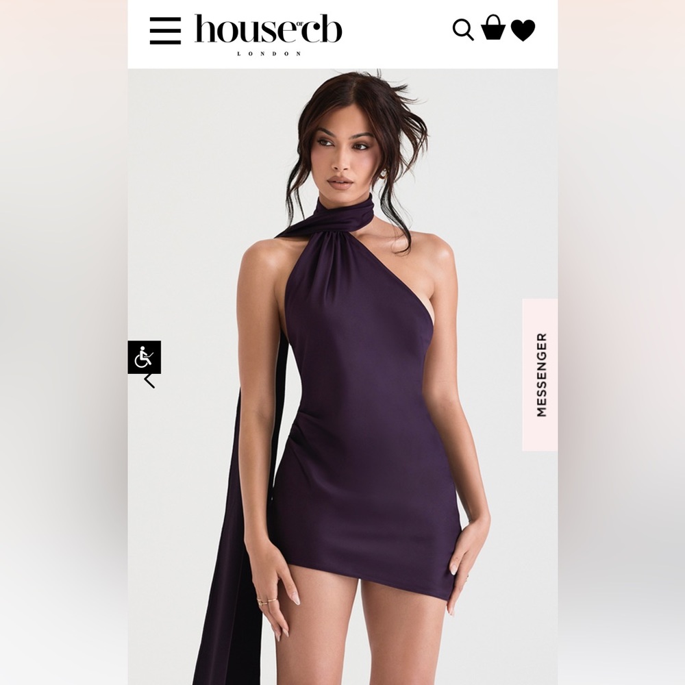 Night Shade asymmetric wrap neck dress House of CB dress - SIZE SMALL